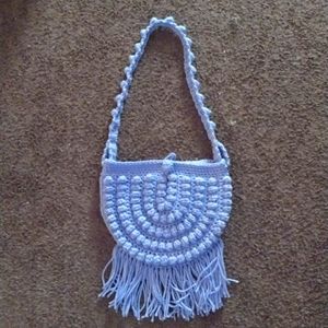 Adorable Crochet Boho crossbody purse for women and teens w/fringe